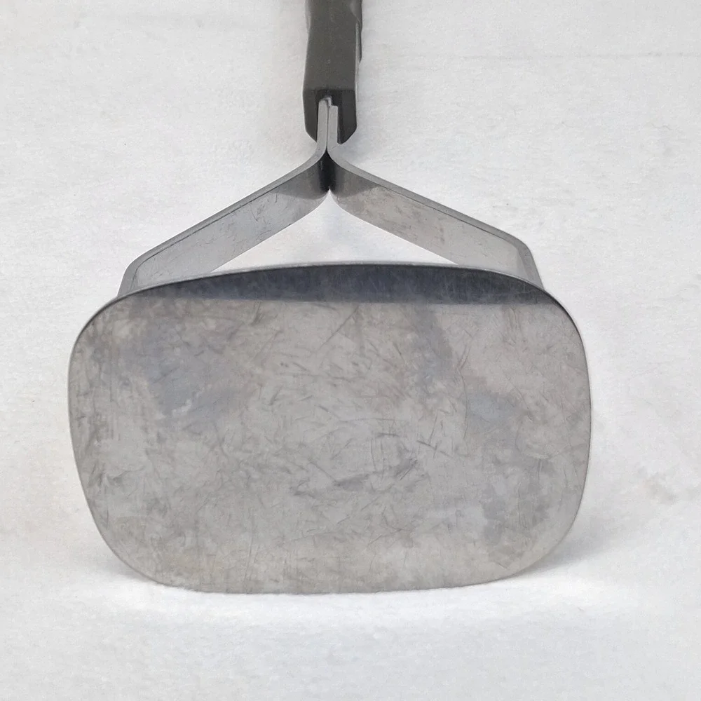 BI Cor Stainless Steel Potato Masher USA Made Black Handle Solid Blade